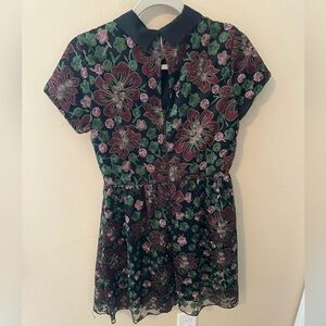 RW&Co. Wedding guest dress size 4 embroidery flowers removable jewel collar